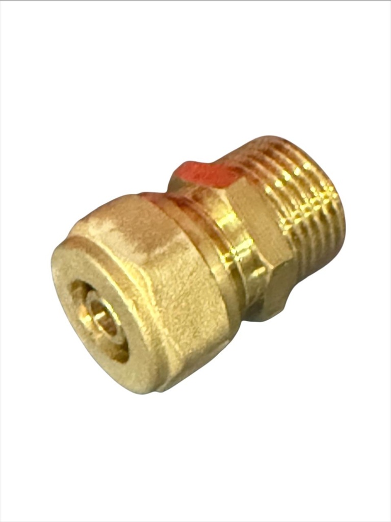 Conector de bronce recto macho