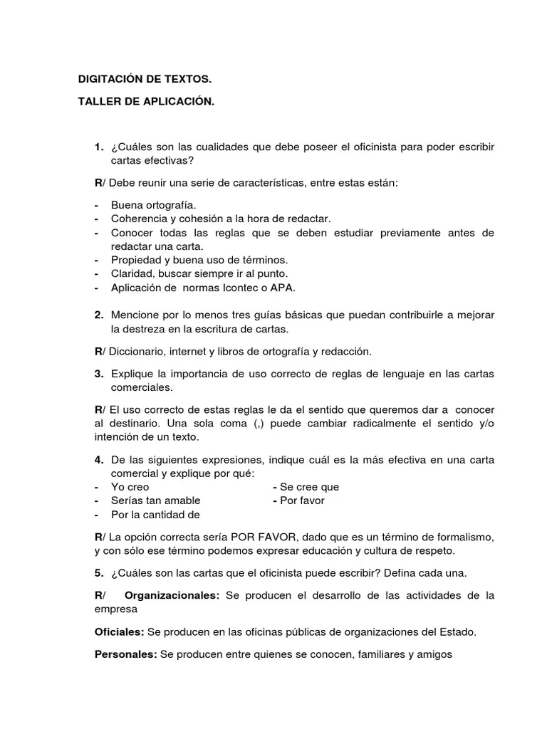 DIGITACION De CARTA