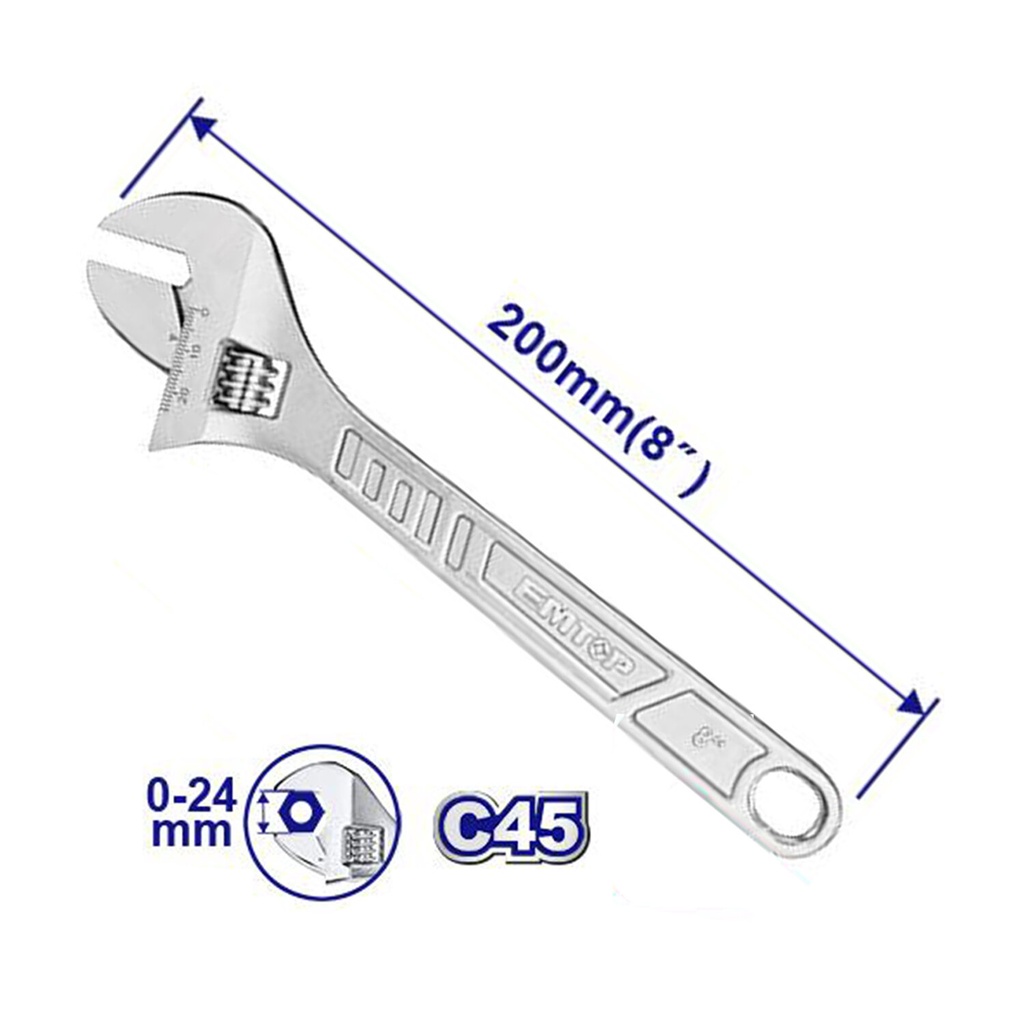 Llave ajustable de 6 pul emtop